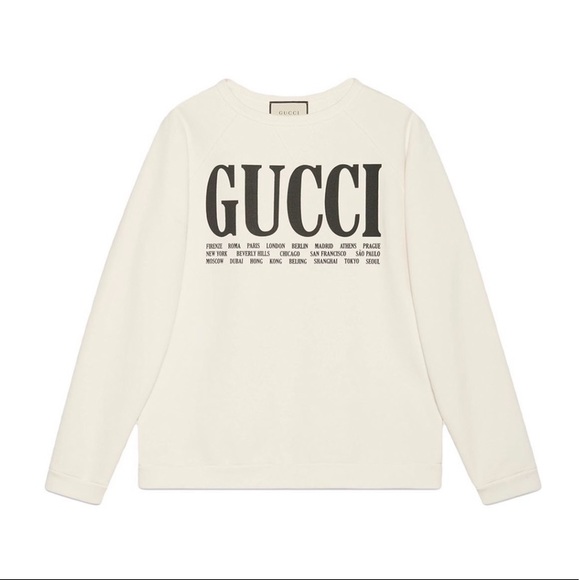 Gucci Other - Gucci 2018 White Oversize Cities Sweatshirt